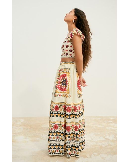 Next Multicolor Floral Cotton Maxi Skirt