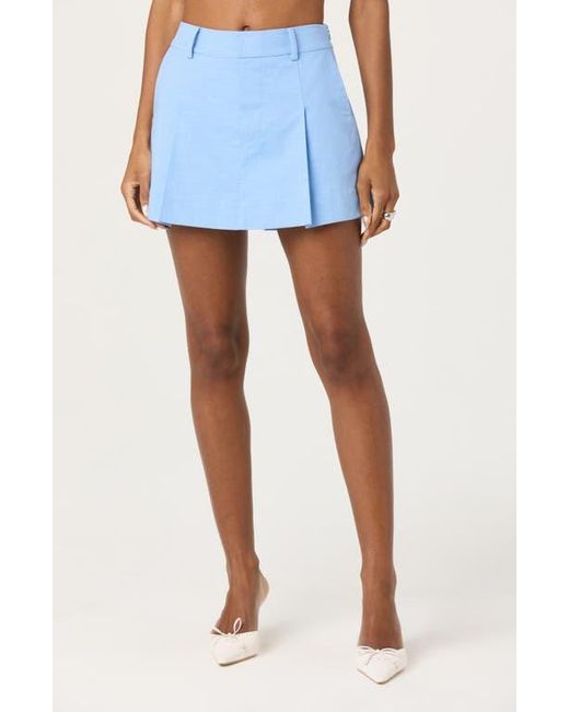 Astr Blue Cotton & Linen Skort