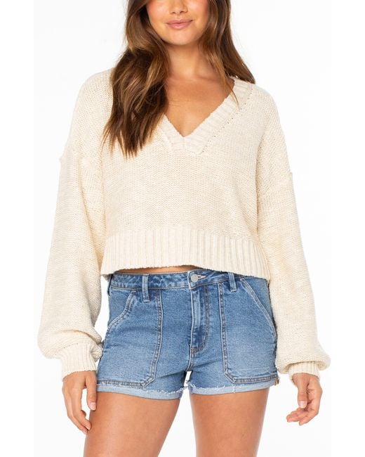 Roxy Blue Study Hall V-Neck Sweater