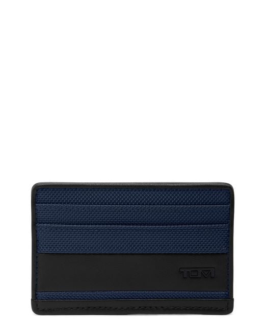 Tumi Blue Alpha Slim Nylon Card Case for men
