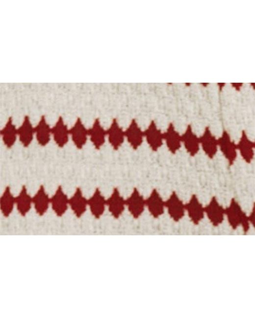 Mango Red Wavy Stripe Knit Pull-On Straight Leg Pants