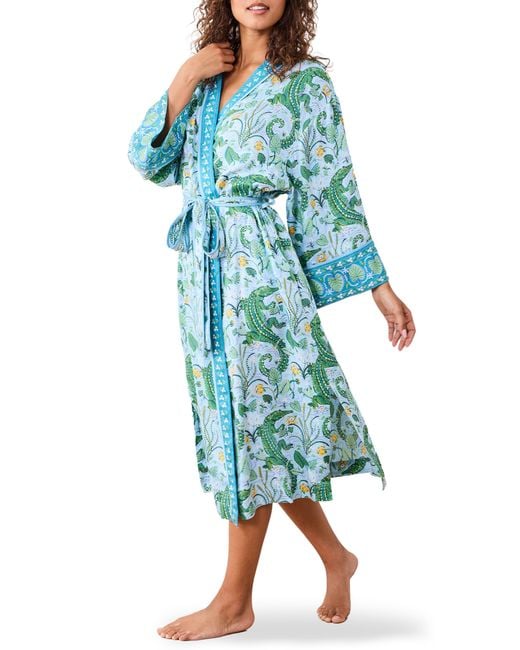 Printfresh Blue Satin Robe
