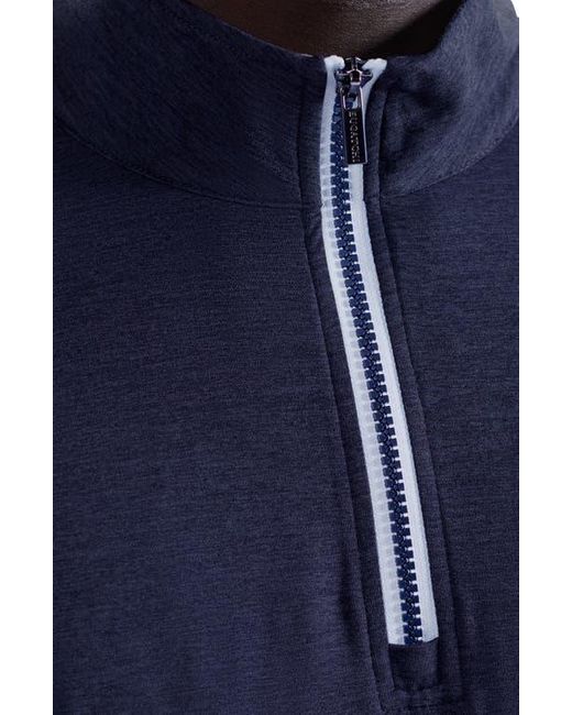 Bugatchi Blue Quarter Zip Pullover for men