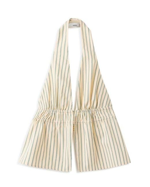 Mango Natural Tatin Backless Halter Top