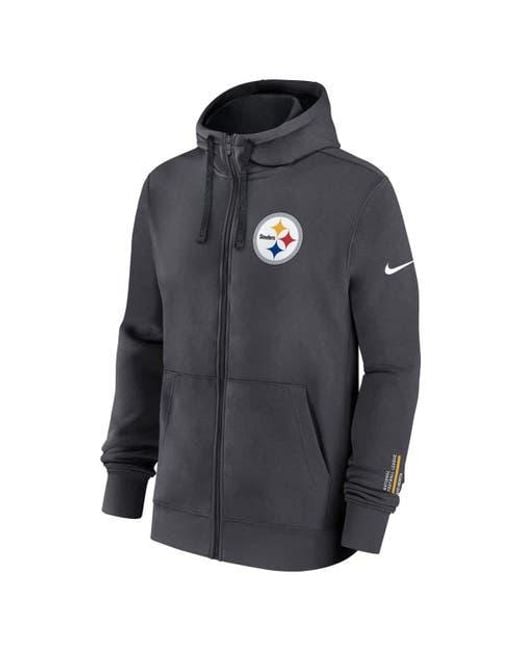 Nike Black Pittsburgh Steelers Primetime Club Full-Zip Hoodie for men