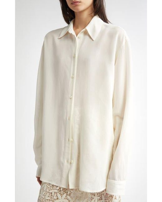 Totême  White Classic Crepe Button-Up Shirt