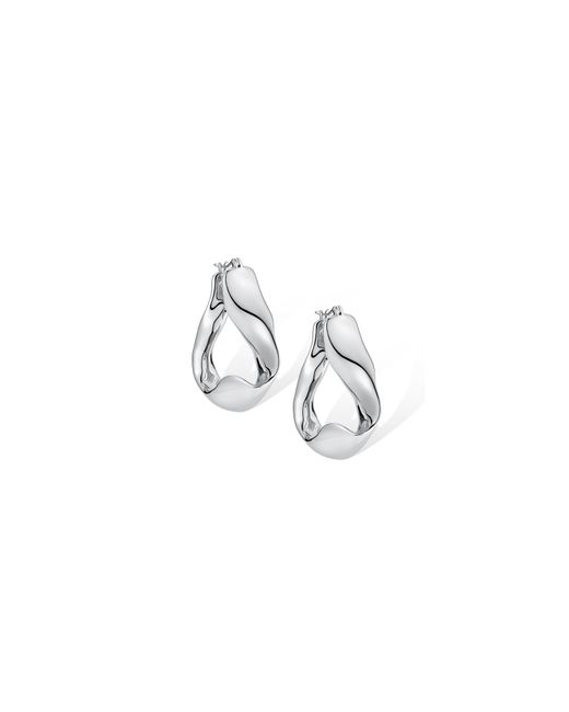 Retro Chic Metallic Ripple Earrings