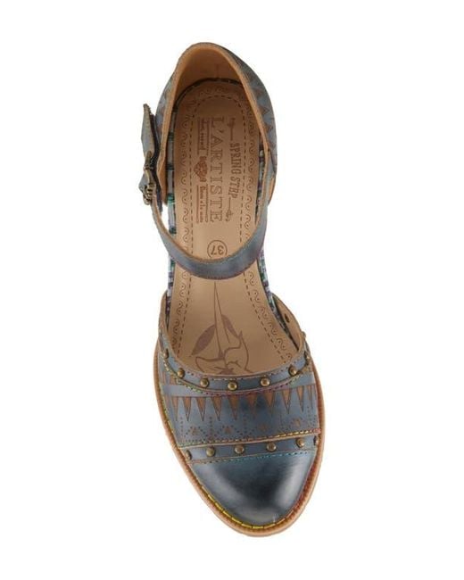 Spring Step Blue Niobella Ankle Strap Pump