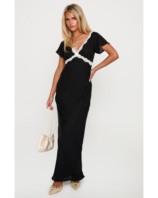 Princess Polly Black Barbarita Lace Maxi Dress