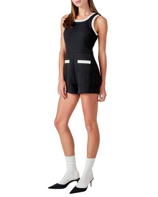 Endless Rose Black Contrast Romper