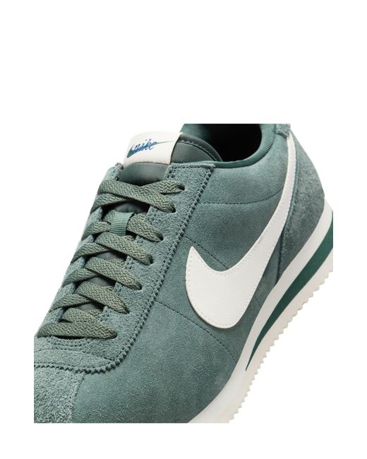 nike cortez green suede