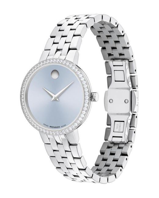 Movado Gray Museum Classic Lab Grown Diamond Bracelet Watch, 29.5Mm