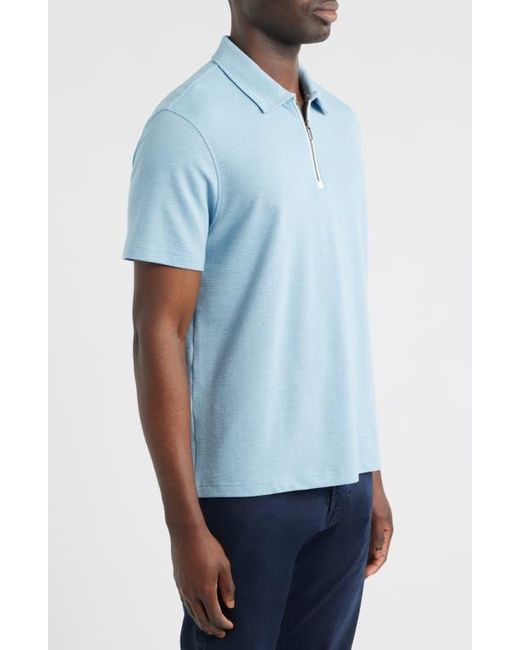 Bugatchi Blue Quarter Zip Polo for men