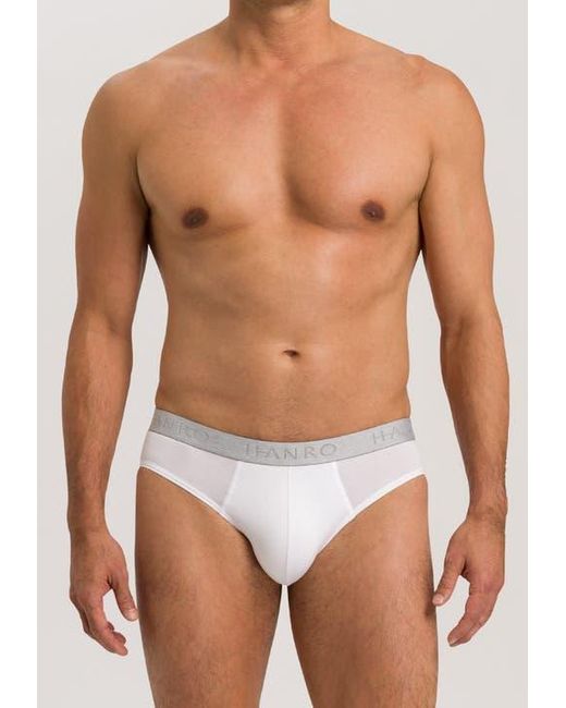 Hanro White Cotton Essentials 2-Pack Cotton Briefs for men