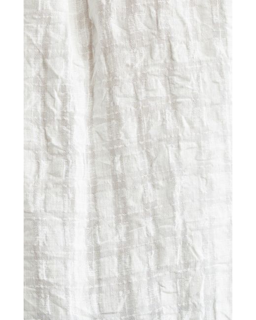 Tao Comme Des Garçons White Bow Detail Linen & Cupro Short Sleeve Button-up Shirt