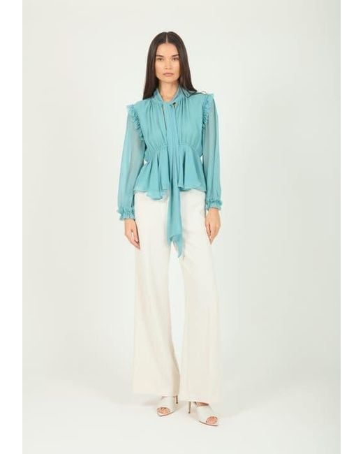 SECRET MISSION Blue Camila Blouse