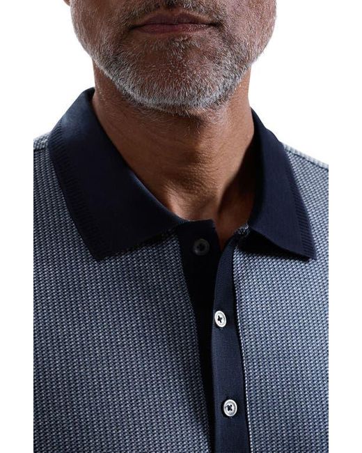 Bugatchi Blue Mercerized Cotton Polo for men