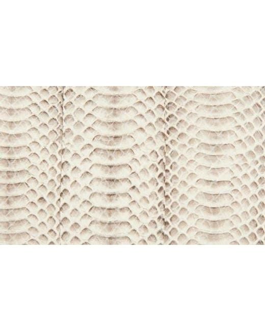 Jimmy Choo Natural Skylar Snakeskin Embossed Leather Clutch