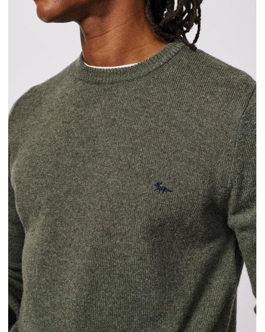 aubi Green Westbourne Crew Neck Sweater for men