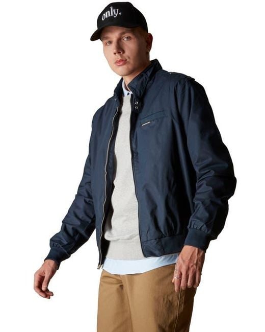Members Only Blue Classic Iconic Racer Jacket for men
