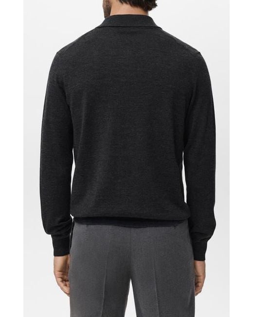 Mango Black Wool Cardigan for men