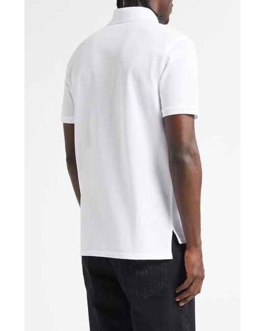 Givenchy White Logo Patch Regular Fit Cotton Piqué Polo for men