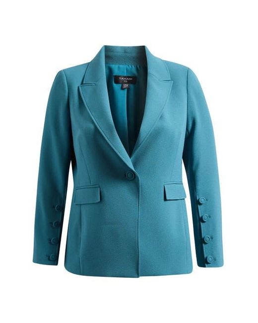 Tahari Blue One-Button Blazer