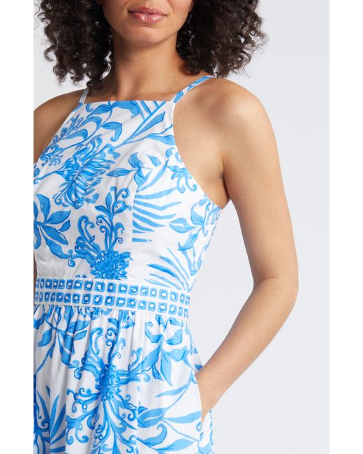 Lilly Pulitzer Blue Lilly Pulitzer Charlese Maxi Tie Back Sundress