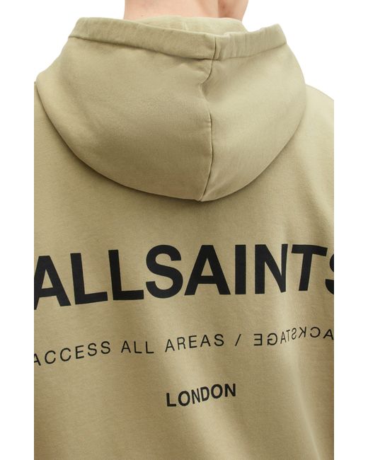 AllSaints Natural Access Cotton Graphic Hoodie for men