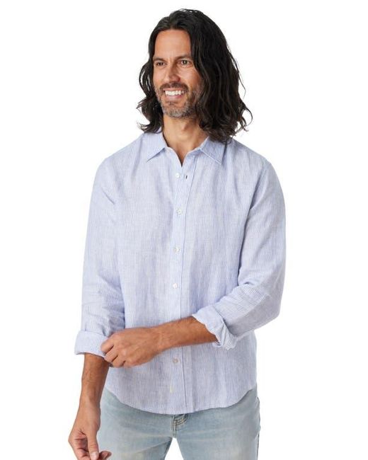 Fair Harbor Blue Island Linen Blend Button-Up Shirt for men