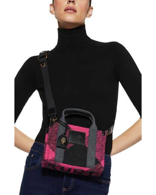 Kurt Geiger Black Extra Small Southbank Tweed Tote
