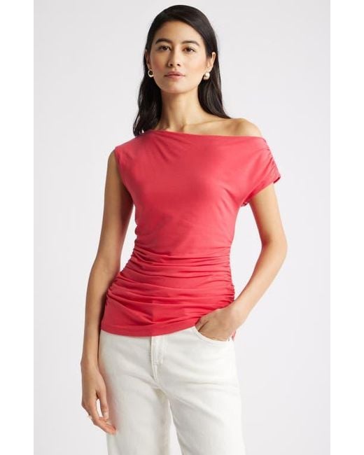 Nordstrom Women's Red Asymmetric One-Shoulder Top