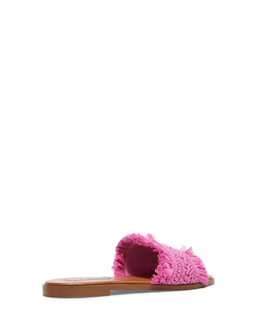 Steve Madden Pink Lakeshore Woven Raffia Slide Sandal
