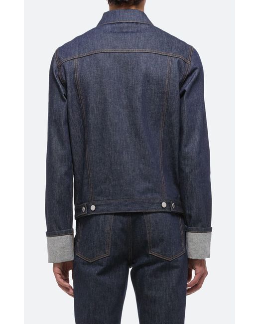Helmut Lang Blue Contrast Cuff Denim Trucker Jacket for men