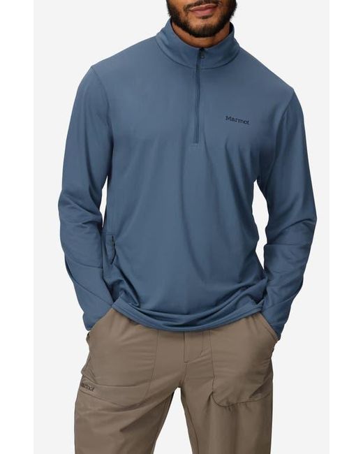Marmot Blue Airexchange Solarshield Upf Quarter Zip for men
