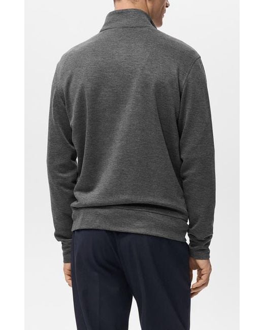 Mango Gray Regular Fit Zip Jacket for men