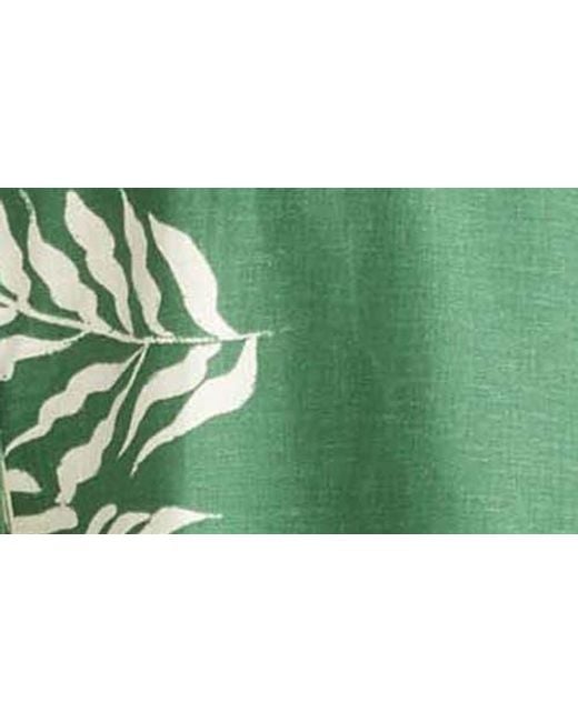 UNIVERSAL STANDARD Green Dawn High/Low Linen Blend Shirt