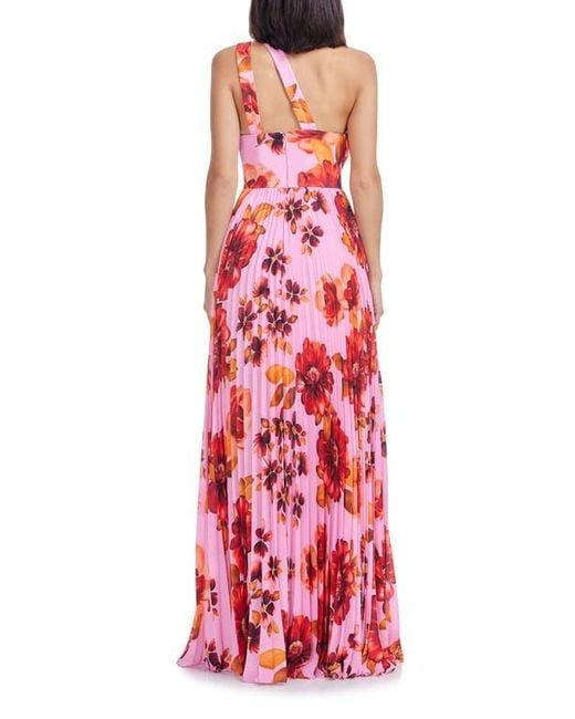 Dress the Population Red Vida Ruffle & Pleat Evening Gown