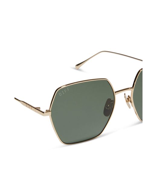 DIFF Green Harlowe 55mm Polarized Square Sunglasses