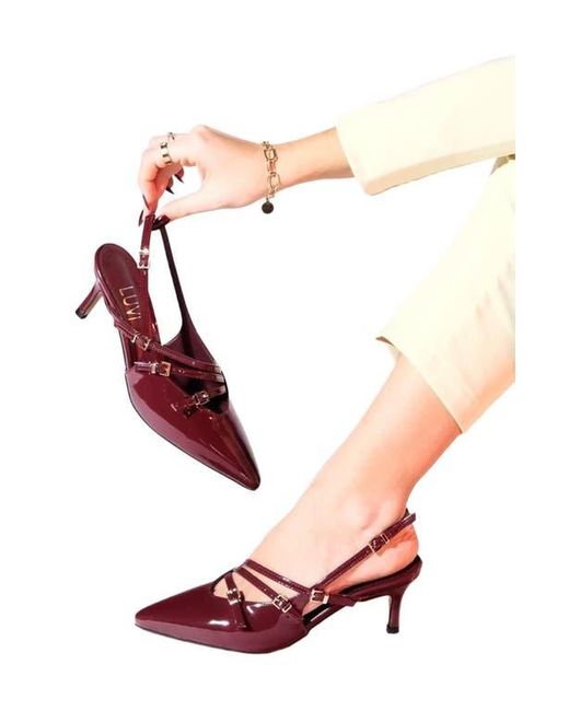 Prologue Shoes Pink Magra Pointed-Toe Slingback Stiletto