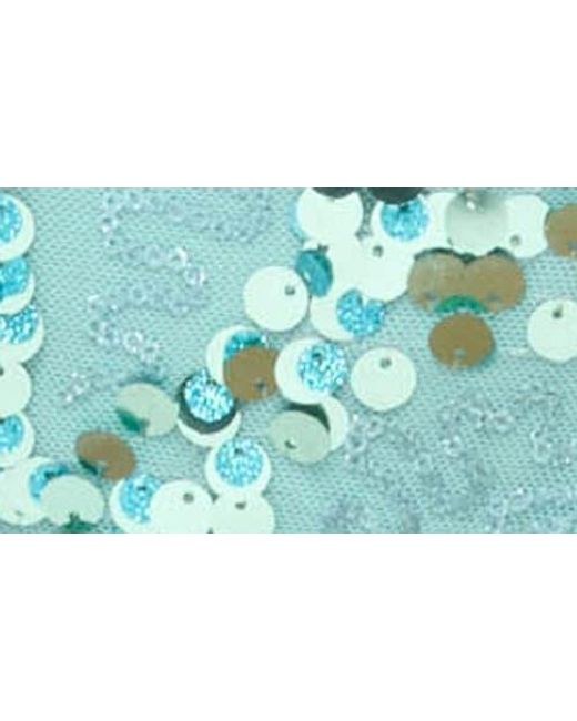 Edikted Blue Mirabella Sequin String Bikini Bottoms