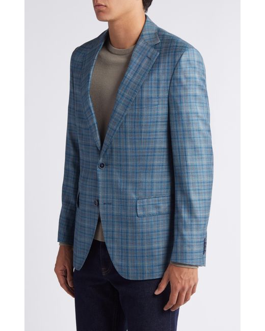 Peter Millar Blue Check Wool & Silk Blend Sport Coat for men