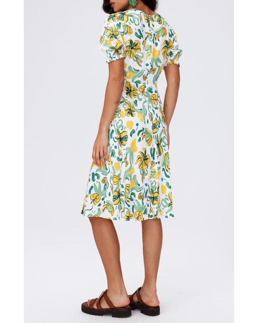 Diane von Furstenberg Multicolor Jemma Floral Short Sleeve Dress