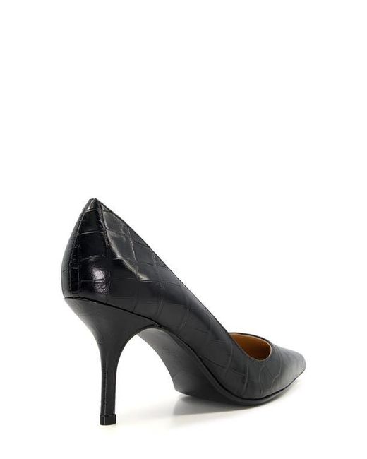 Dune Black Bold Croc Embossed Pointed Toe Pump