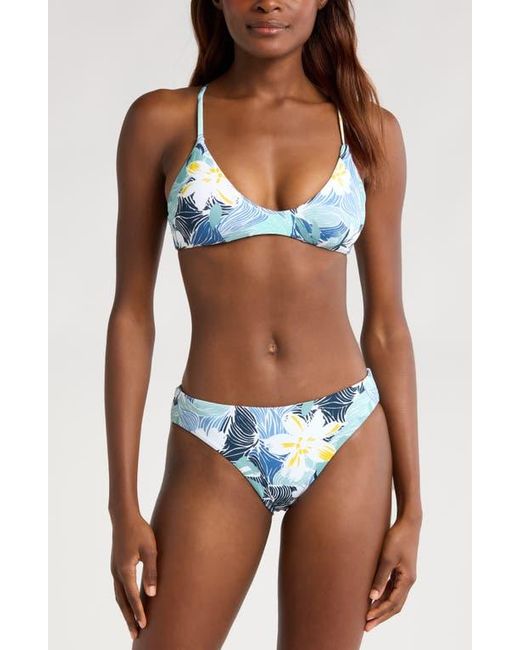 Roxy Blue Athletic Reversible Triangle Bikini Top