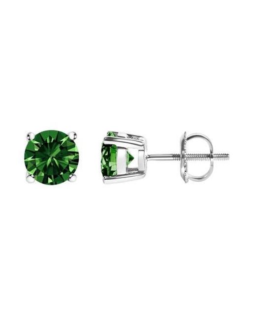 Haus of Brilliance Green 14K 1 1/2 Cttw Lab Grown Diamond Classic Solitaire Stud Earrings
