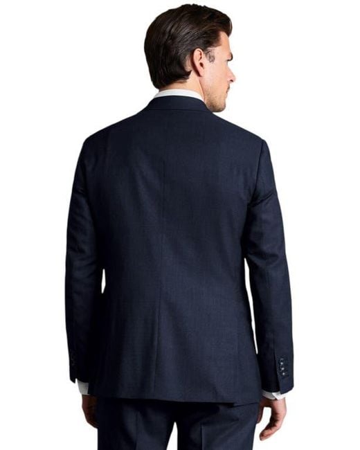 Charles Tyrwhitt Blue Slim Fit End On End Ultimate Performance Suit Jacket for men