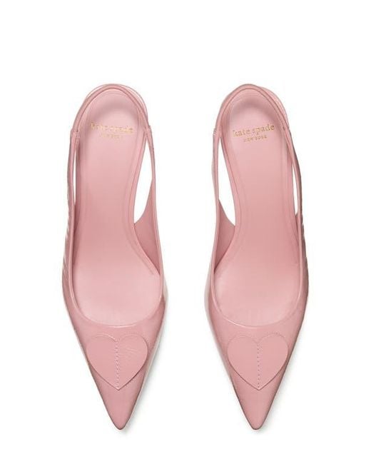 Kate Spade Pink Lover Crinkle Patent Leather Slingback Pump