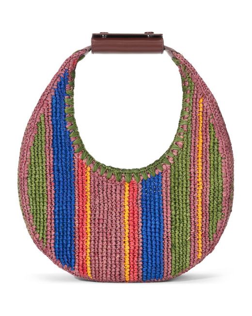 Staud Blue Moon Crocheted Raffia Bag