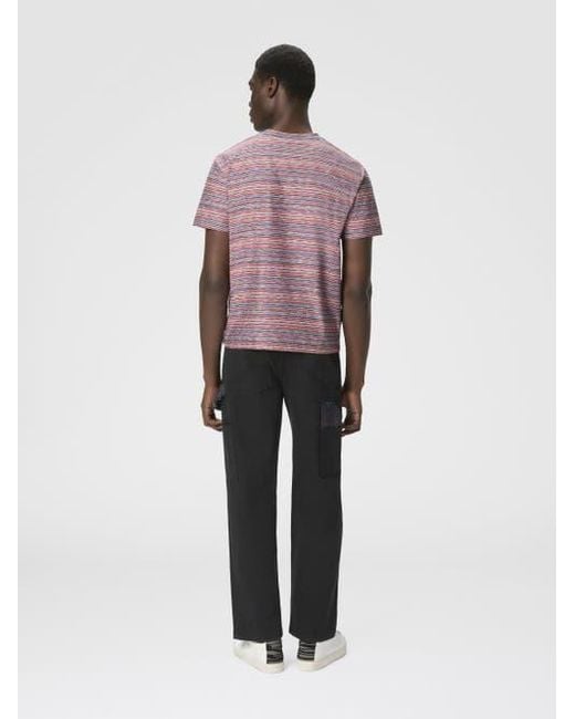 Missoni Purple T-Shirt With Flame And Zigzag Pattern for men